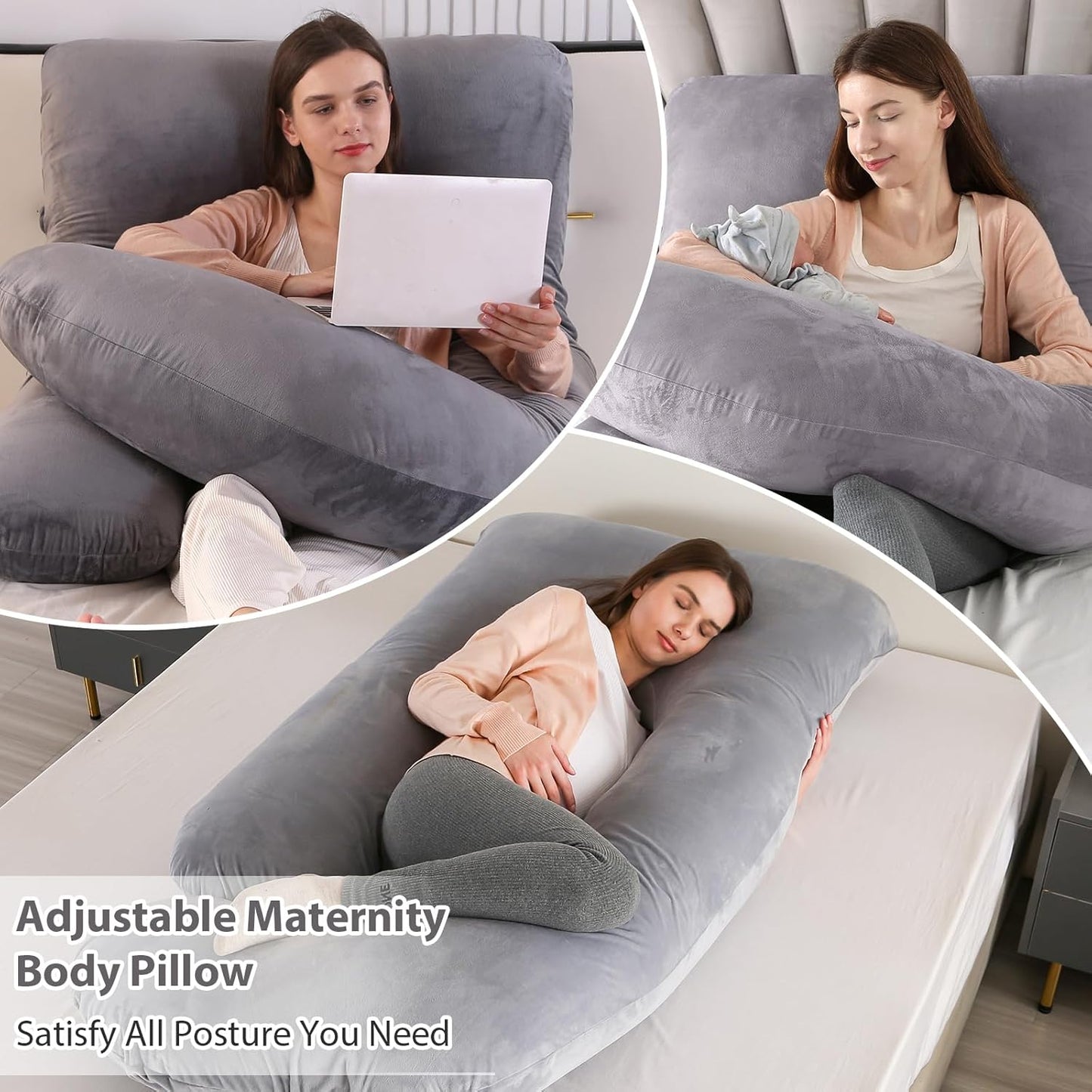 Victostar Pregnancy Pillow - 57-Inch U-Shaped Maternity Pillow for Full Body Support & Comfort