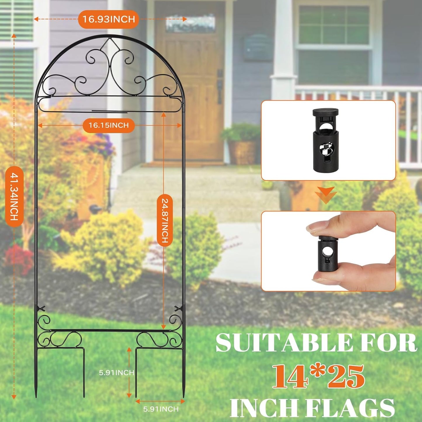 Liitrton Garden Flag Holder Stand - Durable Metal Flagpole Stake for 14" x 25" Flags | Perfect for Seasonal Yard Decor
