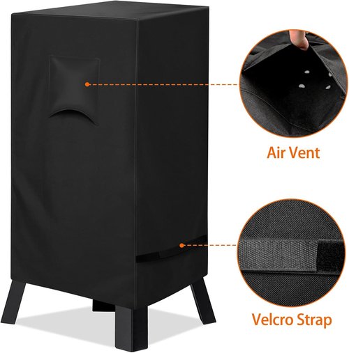 iCOVER 40-Inch Smoker Cover - Heavy-Duty Waterproof Canvas for Masterbuilt Smokers | Black