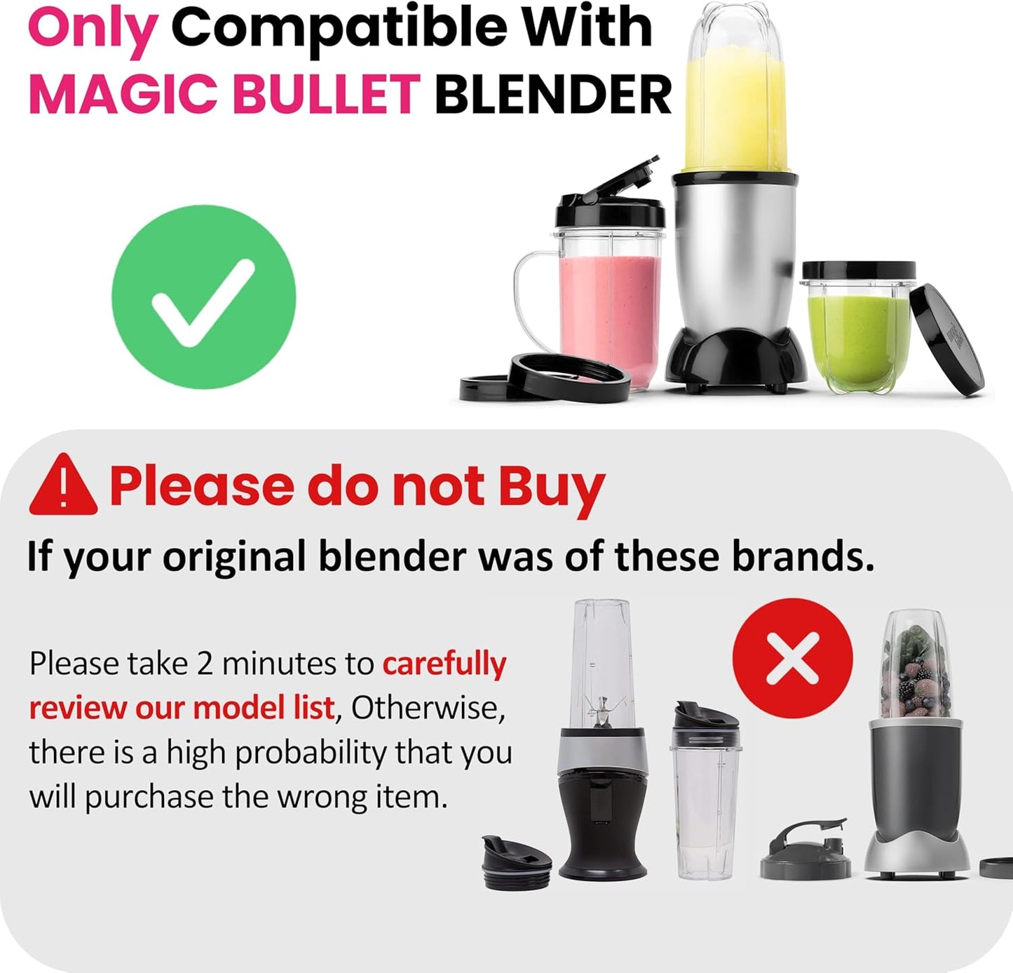 Magic Bullet Blender Adapter - Blend Directly in Wide-Mouth Mason Jar | Replace Plastic Cup Accessory