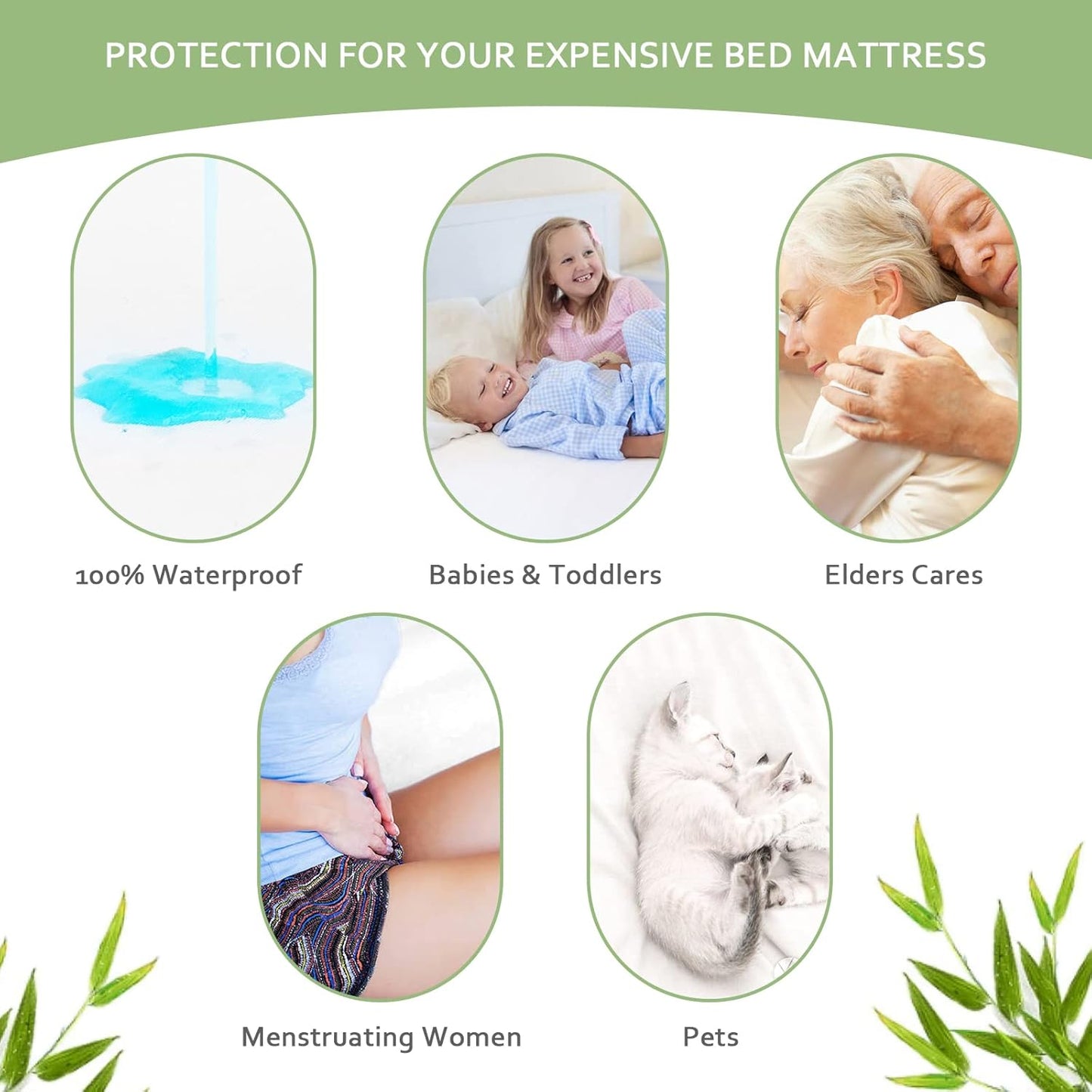 Skiennix Waterproof Mattress Protector - Skin-Friendly & Breathable Twin Cover | 14" Deep Pocket