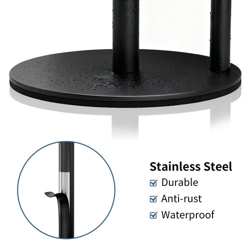 Chinpakden Black Paper Towel Holder Stand for Kitchen Countertop and Bathroom, Stainless Steel Kitchen Upright Paper Towel Holder for Large and Standard Rolls(Matte Black)