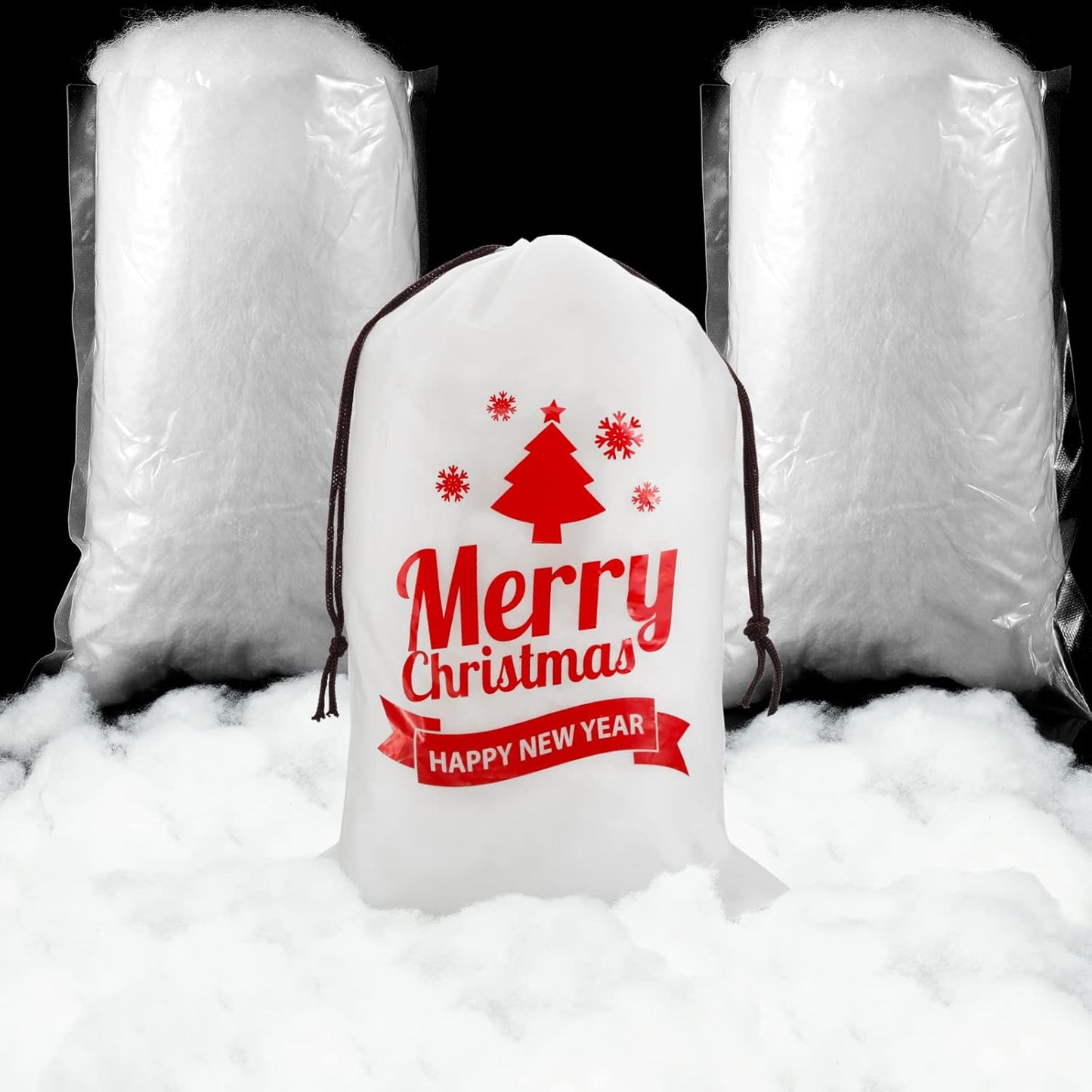 Shappy Christmas Fake Snow Decor - Fluffy Artificial Fiber Cotton Blanket for Indoor Winter Decoration