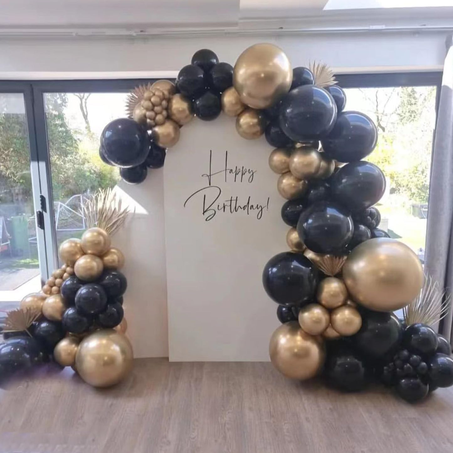 YMSZ Black and Gold Balloons, Black and Metallic Gold Balloons Garland Arch Kit for Birthday, 2026 New Years, Graduation Anniversary Decorations Supplies