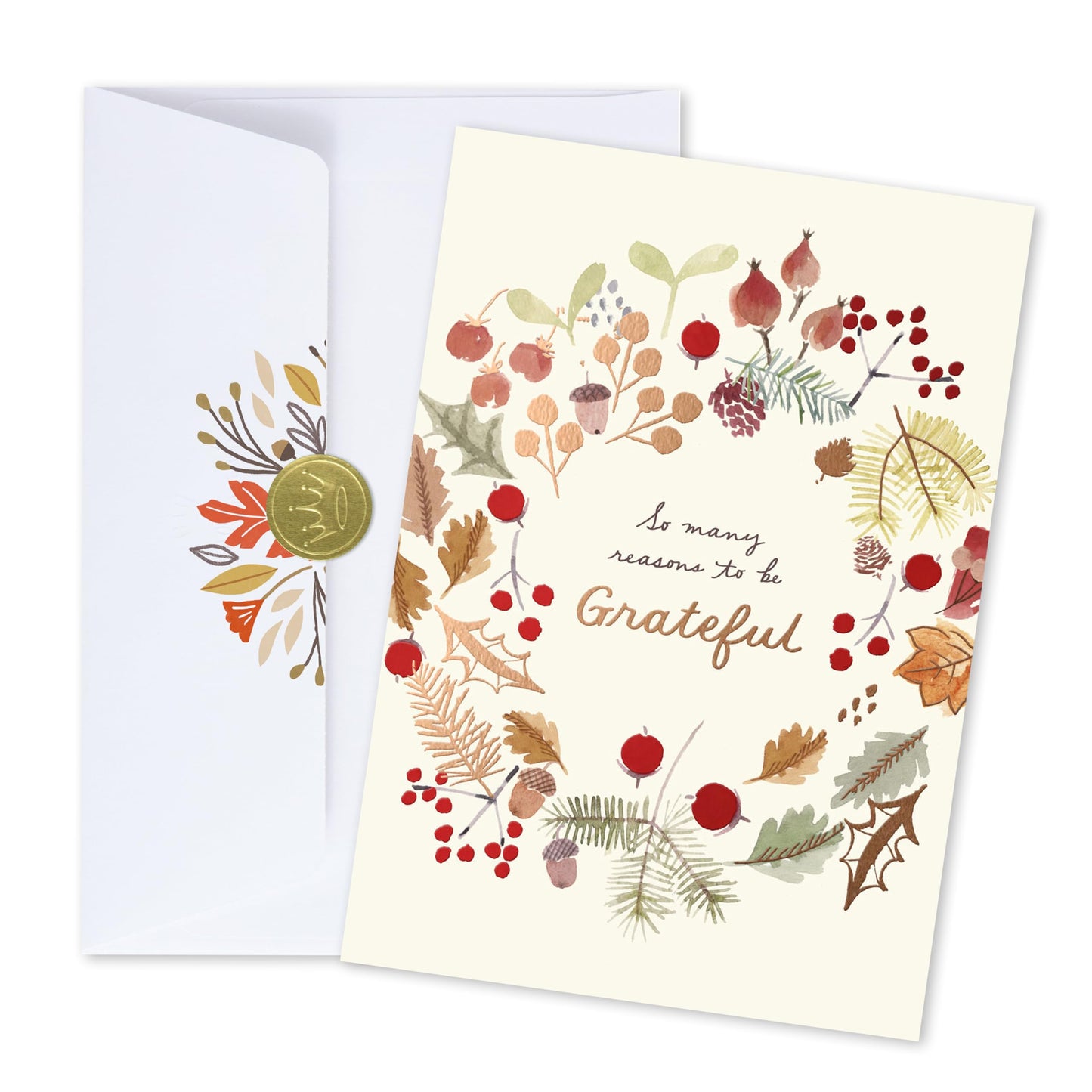 Thanksgiving Cards for Employees by Hallmark Business – 25 Pack Bulk Greeting Cards with Envelopes & Gold Seals – “For Everything You Do” Design – Appreciation Cards for Staff & Workplace Teams