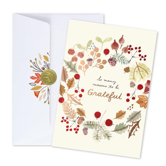 Thanksgiving Cards for Employees by Hallmark Business – 25 Pack Bulk Greeting Cards with Envelopes & Gold Seals – “For Everything You Do” Design – Appreciation Cards for Staff & Workplace Teams
