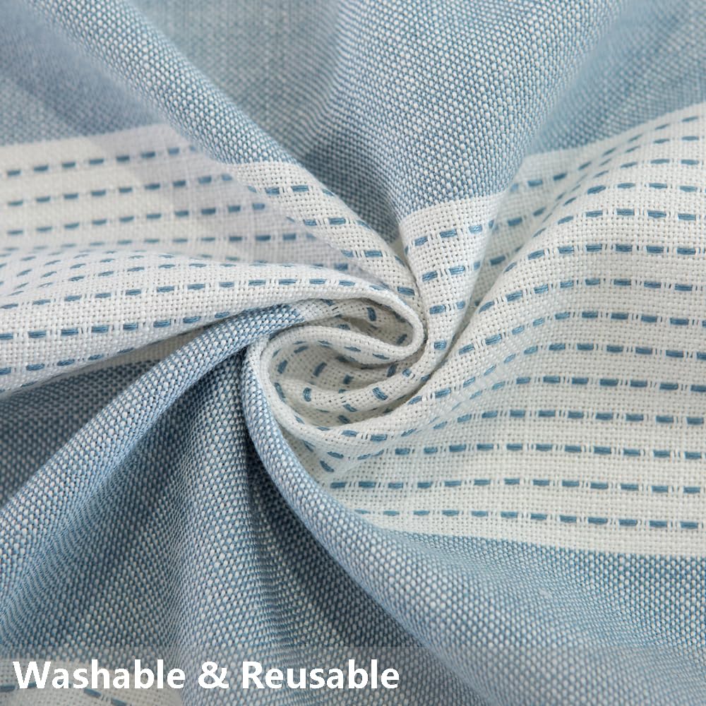 TruDelve Blue and White Stripe Cloth Tablecloths 55 x 70 inch Table Cloth Rectangle Table Fabric Cotton Tablecloths for Rectangle Tables (70"x55", Blue)