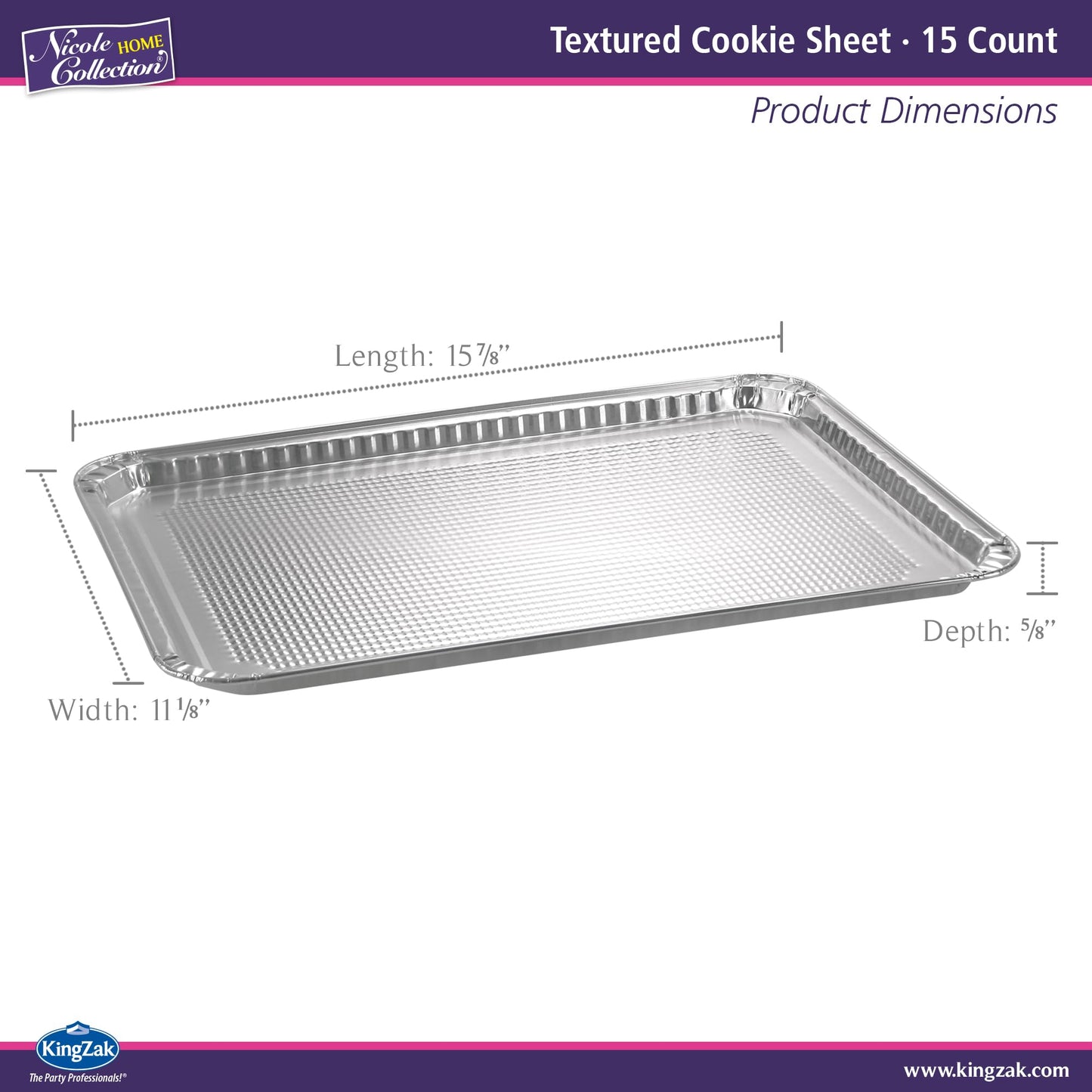 Aluminum Pans Quarter Size Cookie Sheet 15 Count Durable Nonstick Baking Sheets 12.87" x 8.87" - Sheet Pan, Baking Tray, Cookie Sheets, Foil pans, Foil trays, Sheet Baking Pans