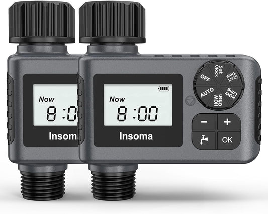 Skiennix Water Timer - 2 PCS Outdoor Garden Hose Sprinkler with Rain Delay & Automatic Drip Irrigation