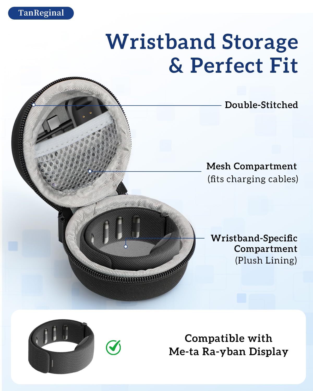 Wristband Protective Case for Met-a Ra-y ban Dis-Play，Wristlet Case for Me-ta Rayba Dis-Play「Dustproof, Storage, Pressure-Resistant, Drop-Proof，Lightweight, Compact」