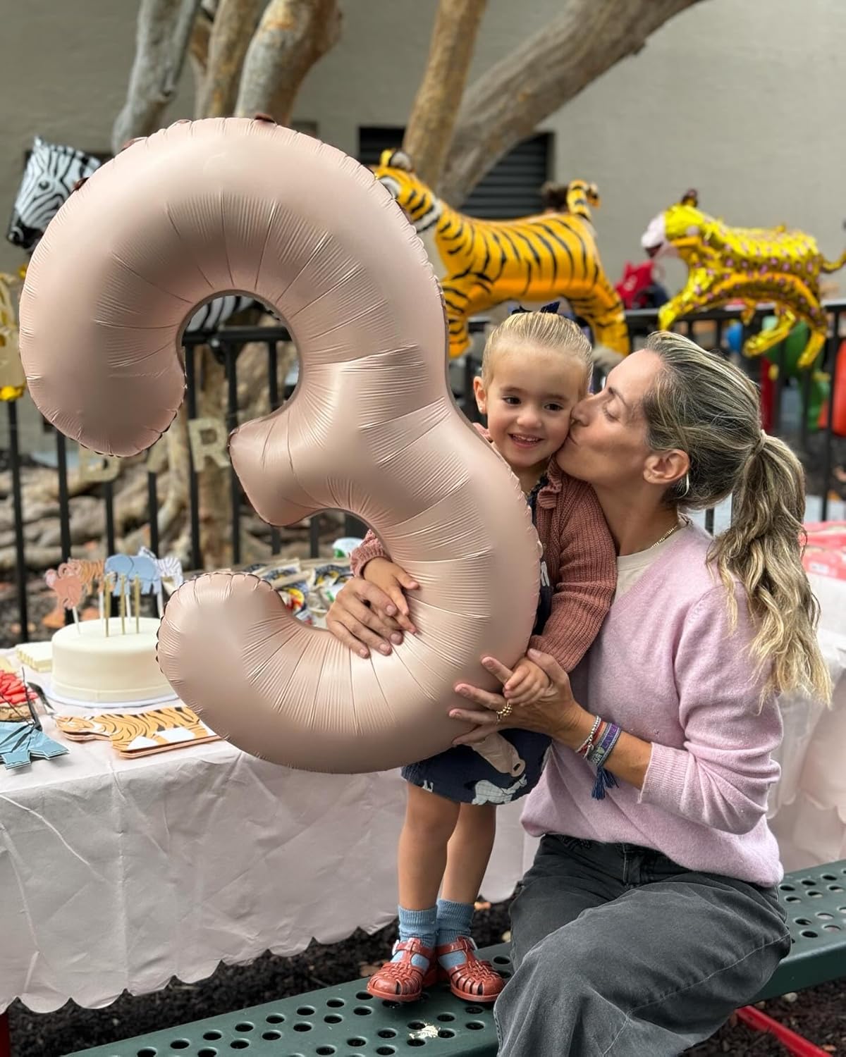 Light Brown 40-Inch Number 3 Balloon | Tan Birthday Decorations for Kids & Adults