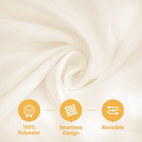 BRILLMAX 6 Pack Ivory Tablecloths for 6 Foot Rectangle Tables 60 x 126 Inch - 150 GSM Polyester Fabric, 15" Standard Drop, Water, Stain & Wrinkle Resistant Cloth Cover for Wedding Dining Buffet