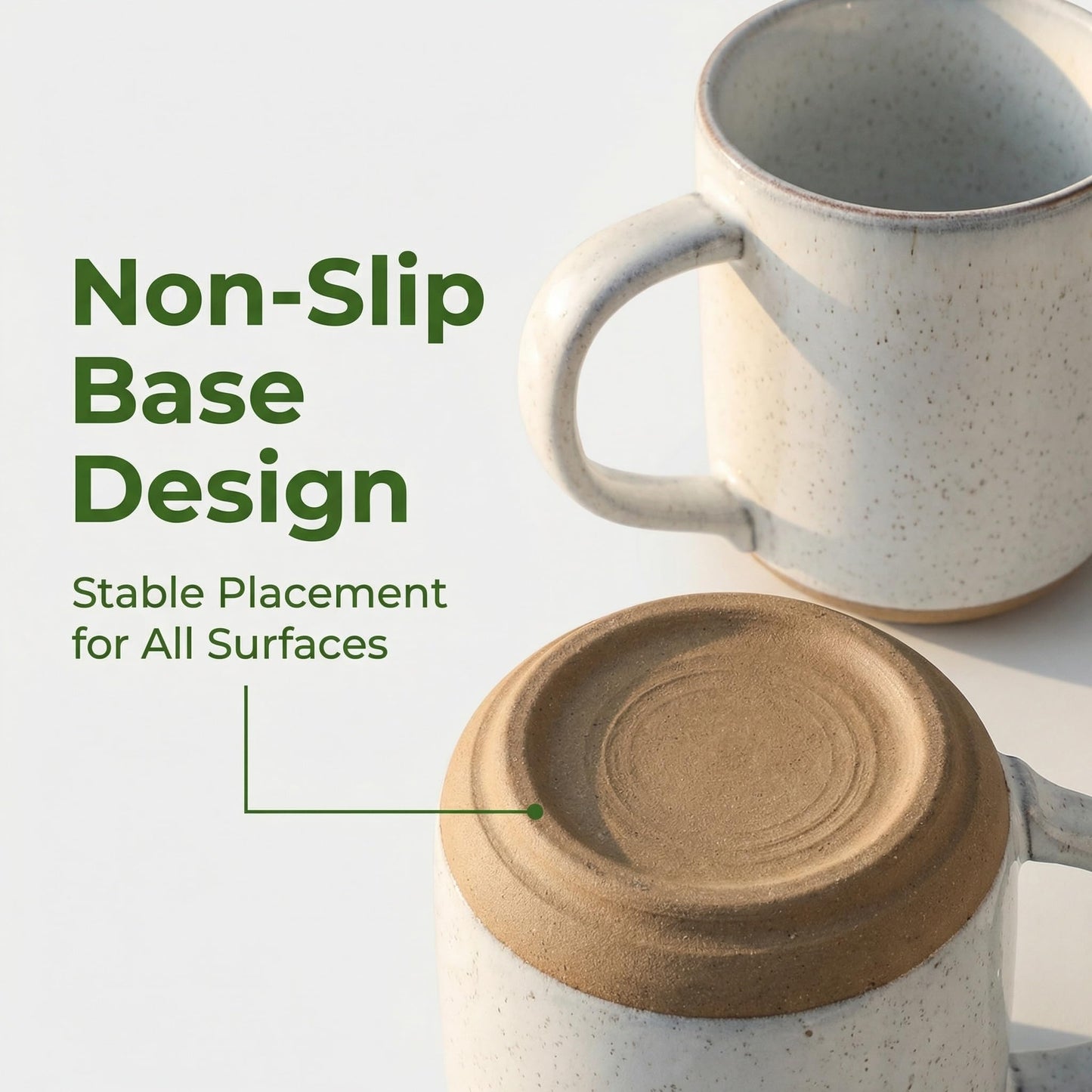 HASENSE Ceramic Coffee Mugs Set of 4, 14 oz Stoneware Coffee Cups with Handle and Speckle for Latte, Cappuccino, Cocoa, Tea and Milk, Microwave and Dishwasher Safe Cups for Men Women, Bluish White