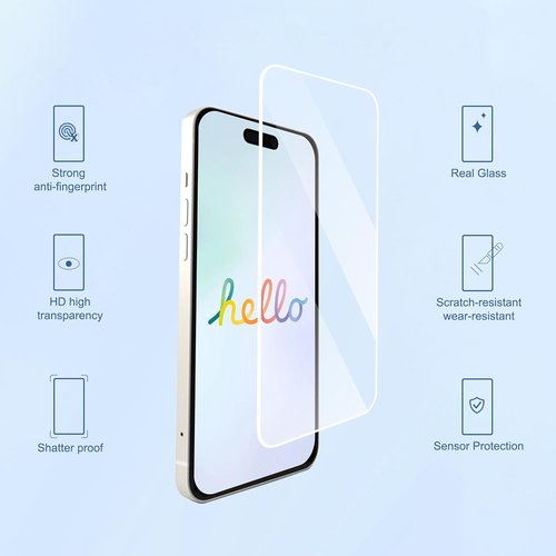 Ailun Screen Protector for iPhone 17 Pro Max - 3 Pack, Tempered Glass, Installation Frame, Case Friendly