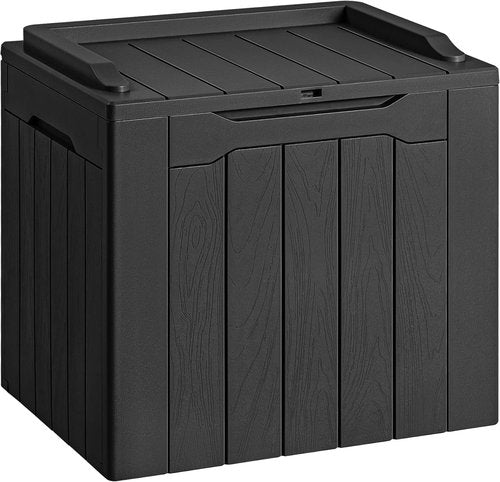 Devoko 30 Gallon Waterproof Resin Deck Box - Outdoor Storage for Patio Furniture & Garden Tools | Black