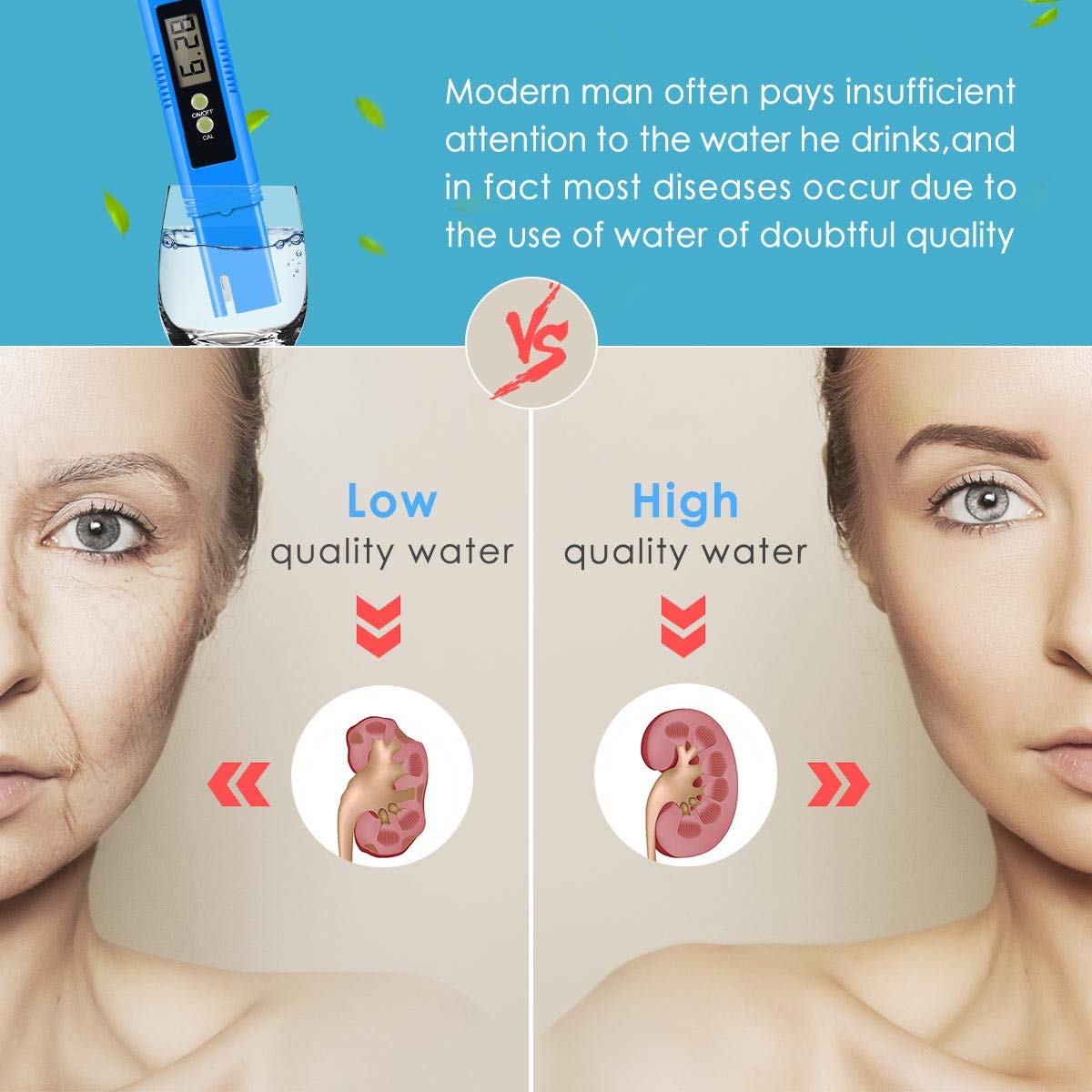 PH Meter, 0.01 High Accuracy PH Pen PH Tester for Water Hydroponics Digital, Digital PH Meter Pocket Size with 0-14 PH Measurement Range, PH Tester for Water, Aquaculture, Lab and Pool