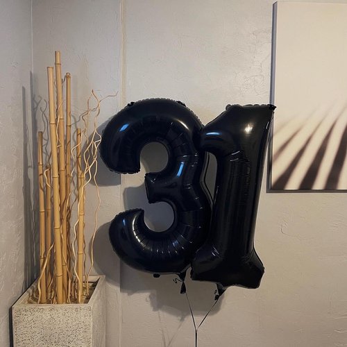 Black Number 13 Balloon 40 inch, 13 Number Balloons, 13th Black Birthday Decorations, 13 Year Old Girls Boys Party Supplies