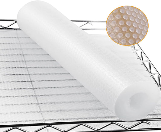 Wire Shelf Liner 12x197inchs Non-Adhesive Liner,EVA Kitchen Liner,Fridge Drawer Dressers Dining-Table Shoe Cabinet,Waterproof/Stain-Proof/Anti-Slip 12inch
