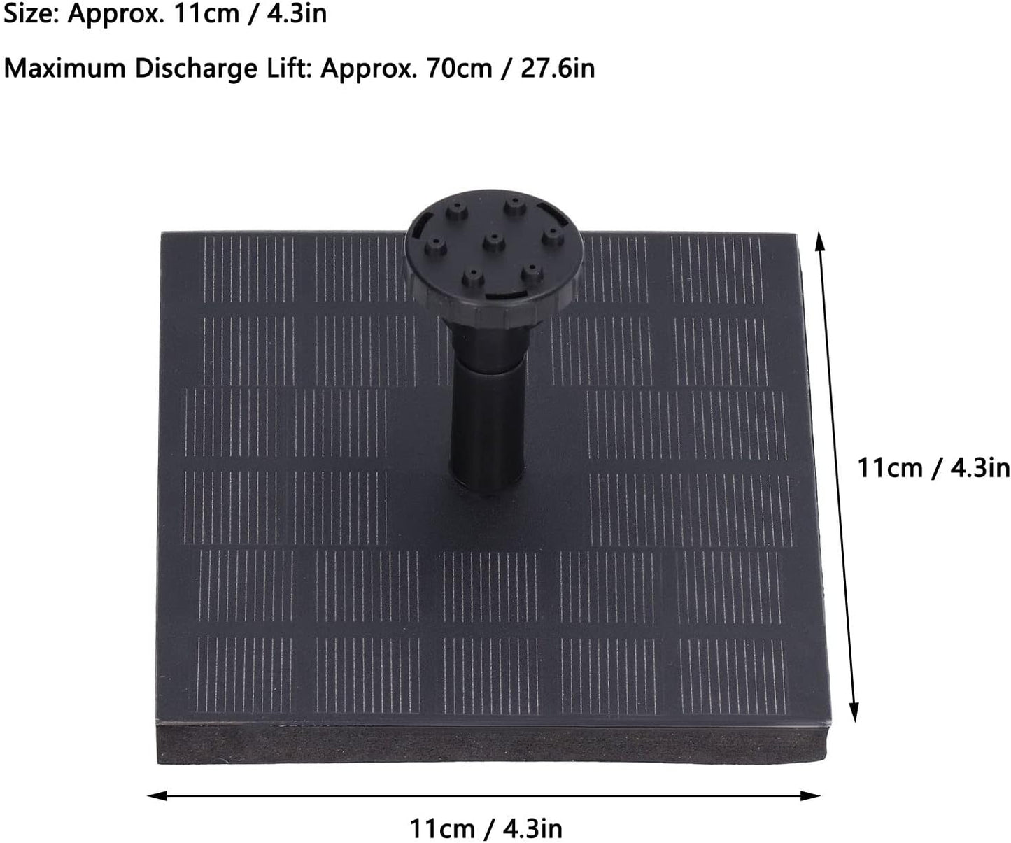 Skiennix Solar Fountain Pump - 7V 1.4W Monocrystalline Water Pump for Bird Baths & Gardens