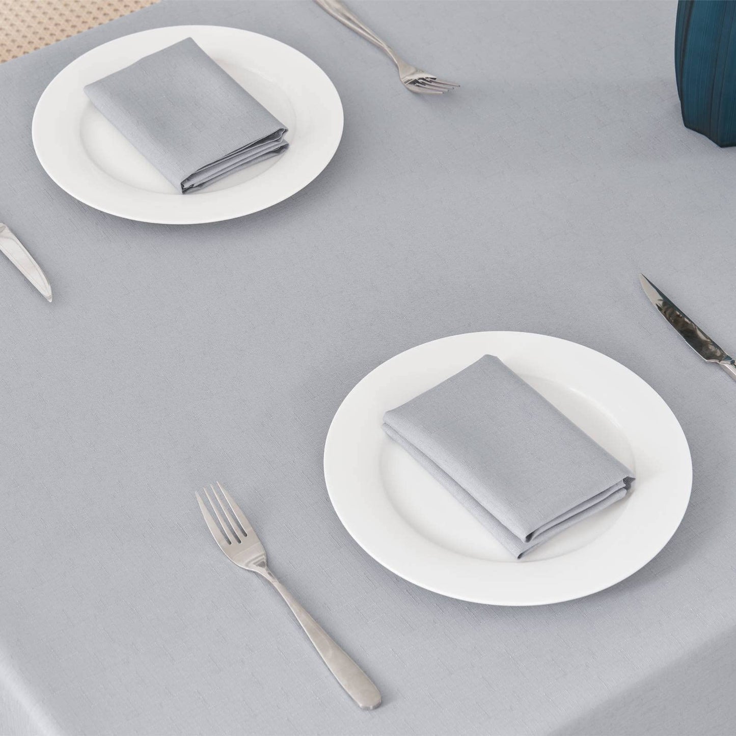 Veblandy Textured Rectangle Tablecloth 60x144 inch Table Cloth Water Resistant Wrinkle Free Spill-Proof, Decorative Fabric Table Cover Washable for Banquet Parties Event Holiday Dinner, Light Grey