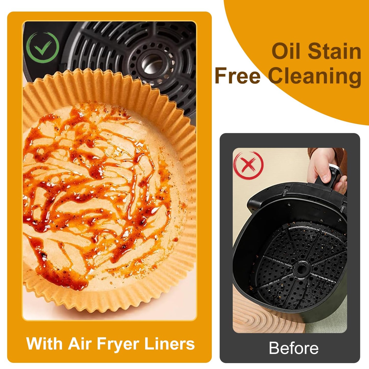 SHINYMOMO Air Fryer Liners Disposable Paper,100Pcs Airfryer Paper Liners,Non Stick Parchment Paper Liners,Food Grade Air Fryer Accessories for Microwave Oven Steamer 6.3inch Round