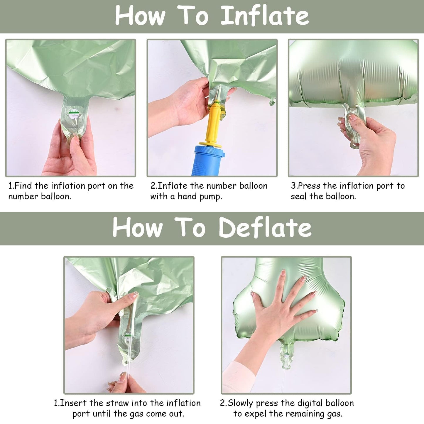 Sage Green Number 6 Balloons, 40 In Large Olive Green Number 6 Foil Helium Balloons for Girls Women, Self Inflating Number Balloons 0-9 for Men Boys 6th 16th Birthday Jungle Safari Party Decoration