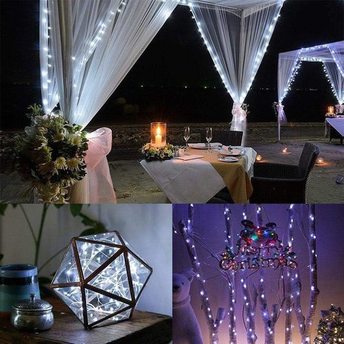 Ariceleo LED Fairy Lights - Battery Operated Copper Wire String Lights | 4 Packs, 5m/16ft Cool White for Bedroom, Weddings & Parties