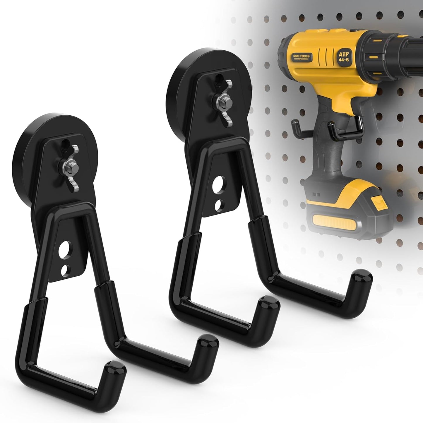 Skiennix Heavy Duty Magnetic Hooks - Extra Strong NdFeB Magnet Utility Holders | 2 Pcs with Anti-Slip Coating