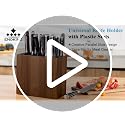 ENOKING Rectangular Acacia Wooden Knife Block Without Knives, Large Capacity