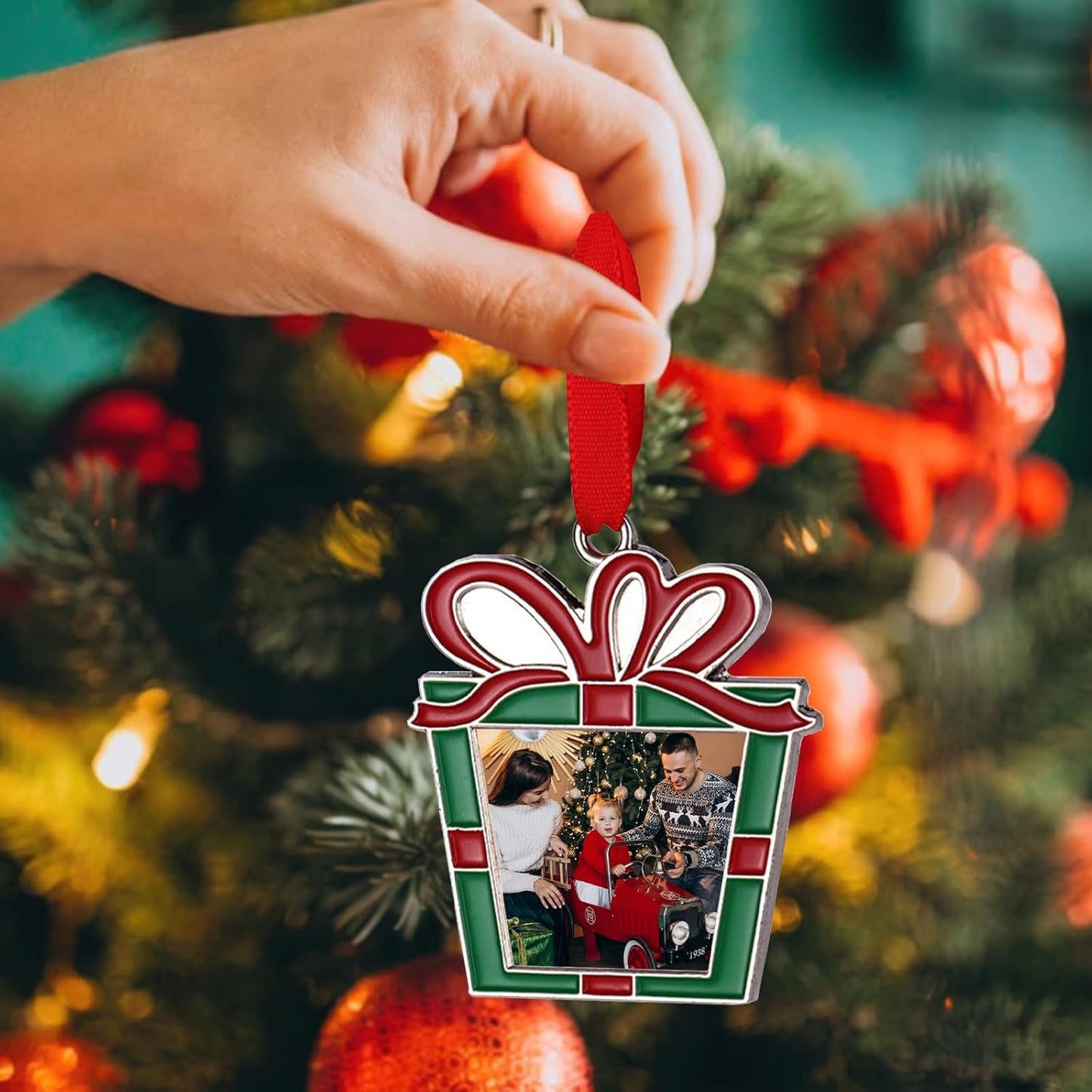 Personalized Christmas Ornaments 2025 | Custom Metal Tree Decor with Photo & Text - Perfect Gift Box