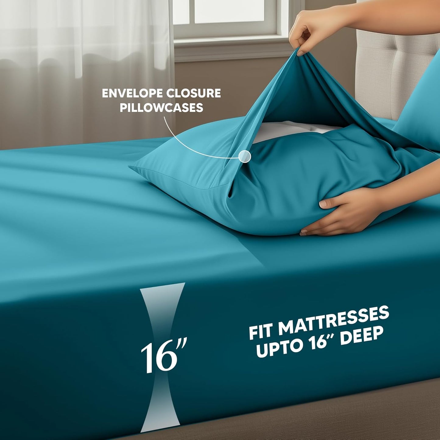 Utopia Bedding Twin Sheet Set - Soft & Breathable 3-Piece Microfiber Bed Sheets | Denim Blue
