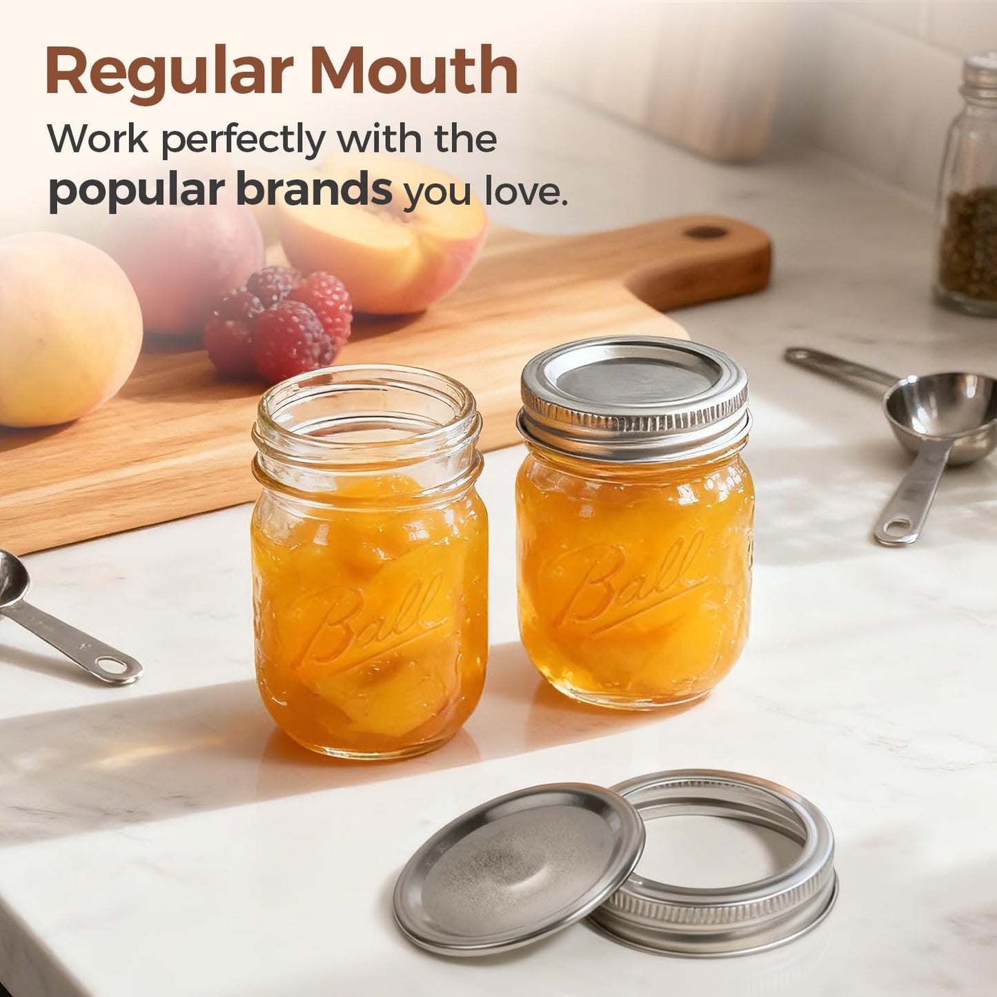 ComSaf Regular Mouth Mason Jar 36 Lids and 12 Rings, Canning Lids and Bands, Ideal for Hot Water Bath, Pressure Canning, Compatible with Electric Vacuum Sealer, Pickling, Jam Making, Canning Supplies