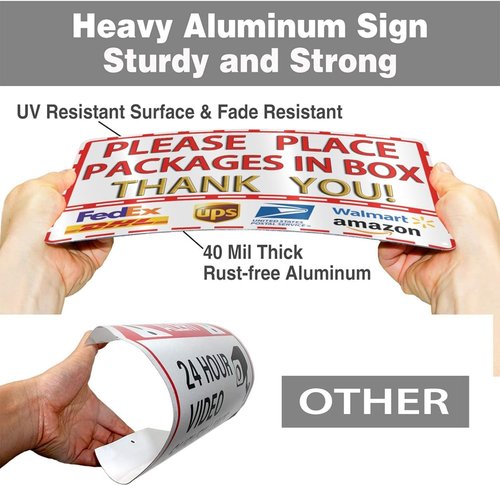 Delivery Signs for Packages - Metal Package Delivery Box Instructions | 12 x 8 Inch Yard Sign