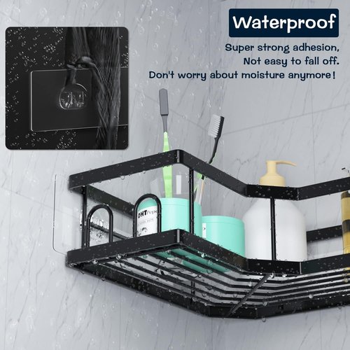 AKTECKE Shower Caddy Replacement Stickers - No-Drill Transparent Adhesive Strips | 4-Pack for Bathroom & Kitchen Storage