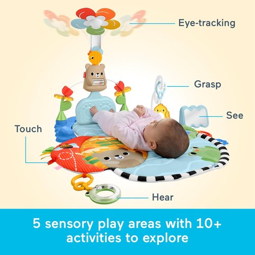 Fisher-Price 3-in-1 Kick & Sway Baby Play Mat - Sensory Activity Gym for Newborns 0+ Months