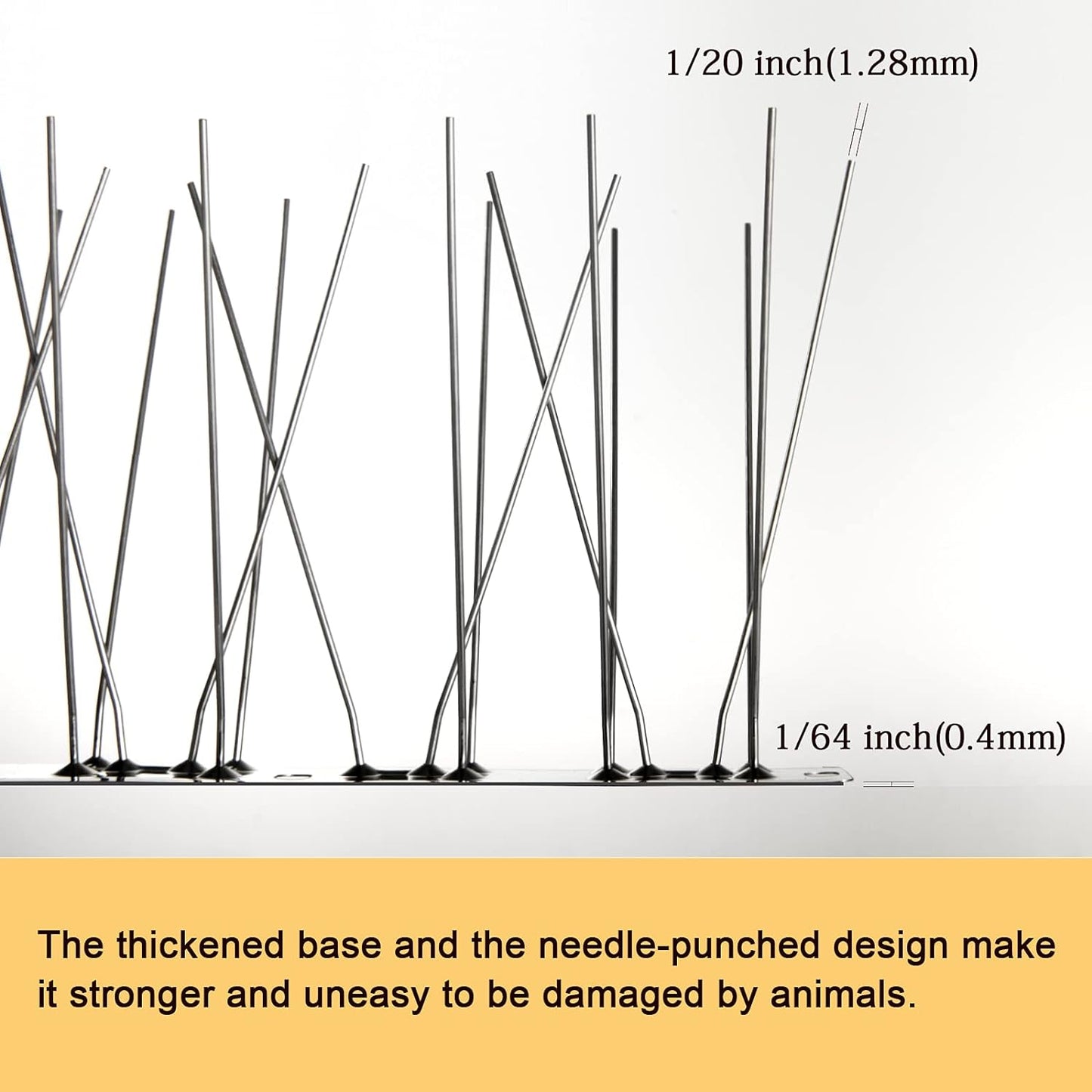 OFFO Bird Spikes - Durable Stainless Steel Pigeon Spikes Kit | Protects 3.4 Feet from Birds