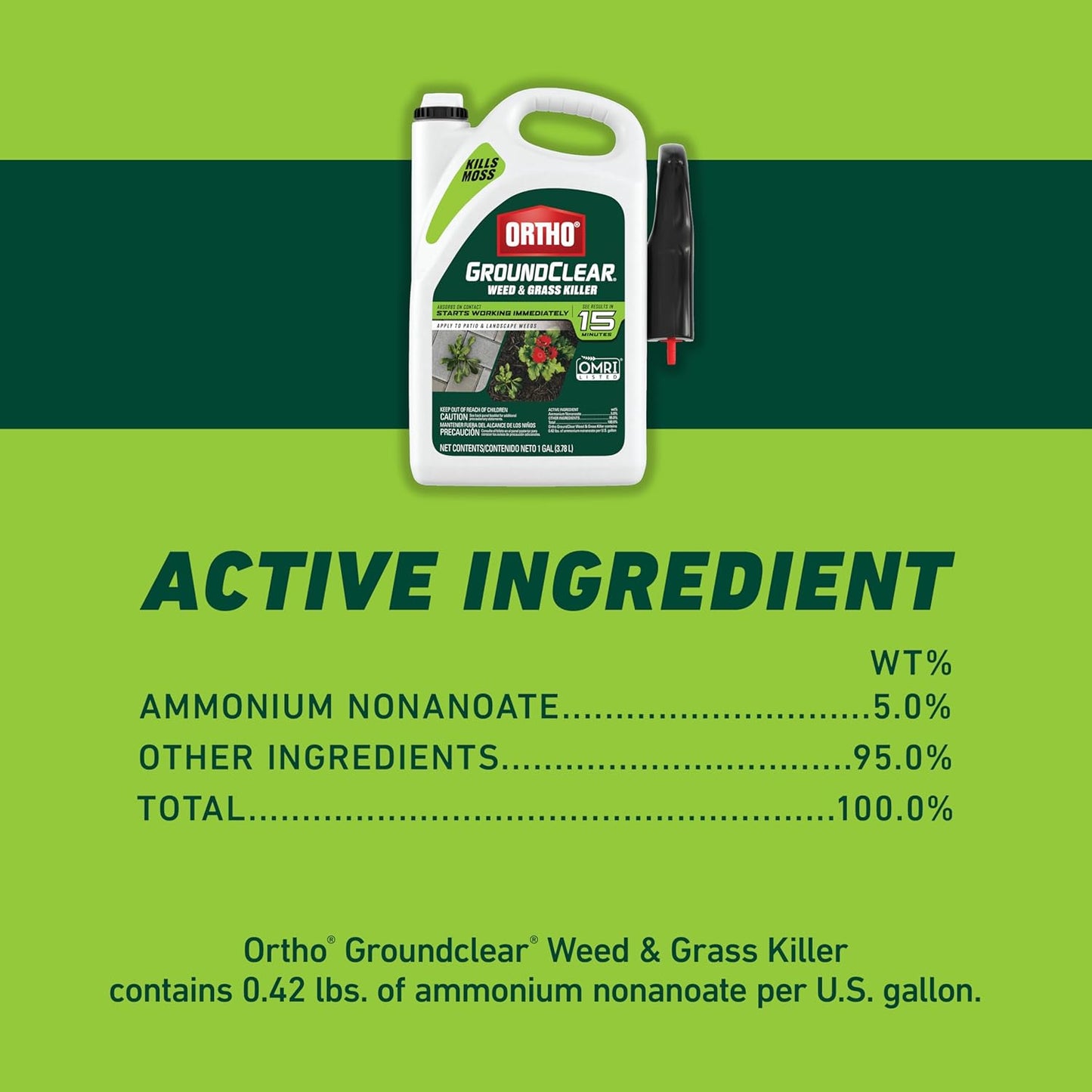 Ortho GroundClear Weed Killer - Comfort Wand for Easy Application | Kills Dandelions, Crabgrass & More - 1 Gallon