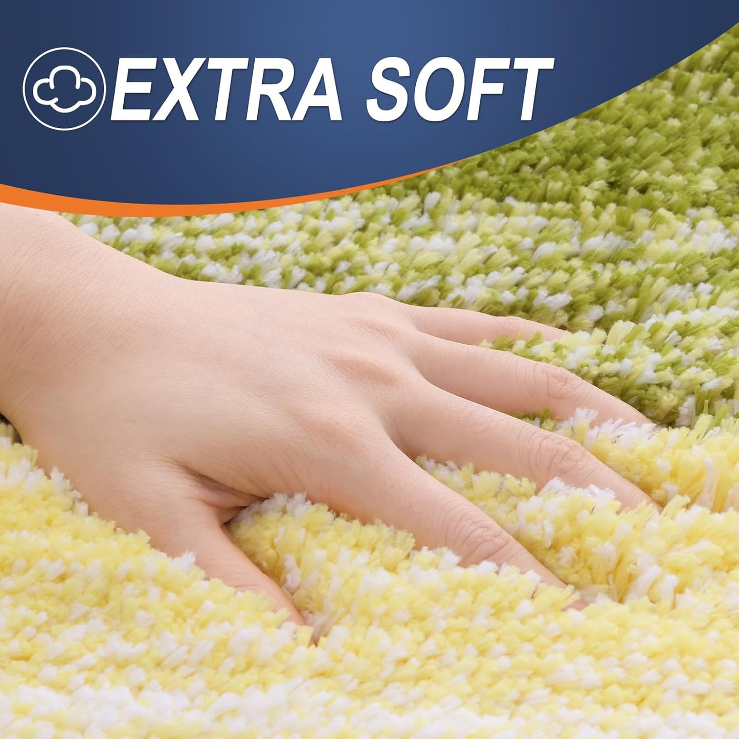 OLANLY Luxury Toilet Rugs - Extra Soft Microfiber U-Shaped Bath Mat 24x20 | Non-Slip Olive Green