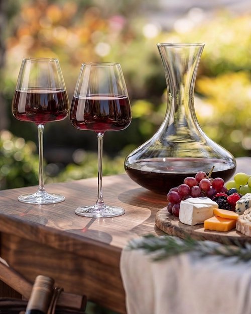 iridisenti Hand-Blown 18OZ Crystal Wine Glasses Set of 4, Lead-Free Crystal Glasses with Unique Bottom Design for Red, White Wine, 530ml