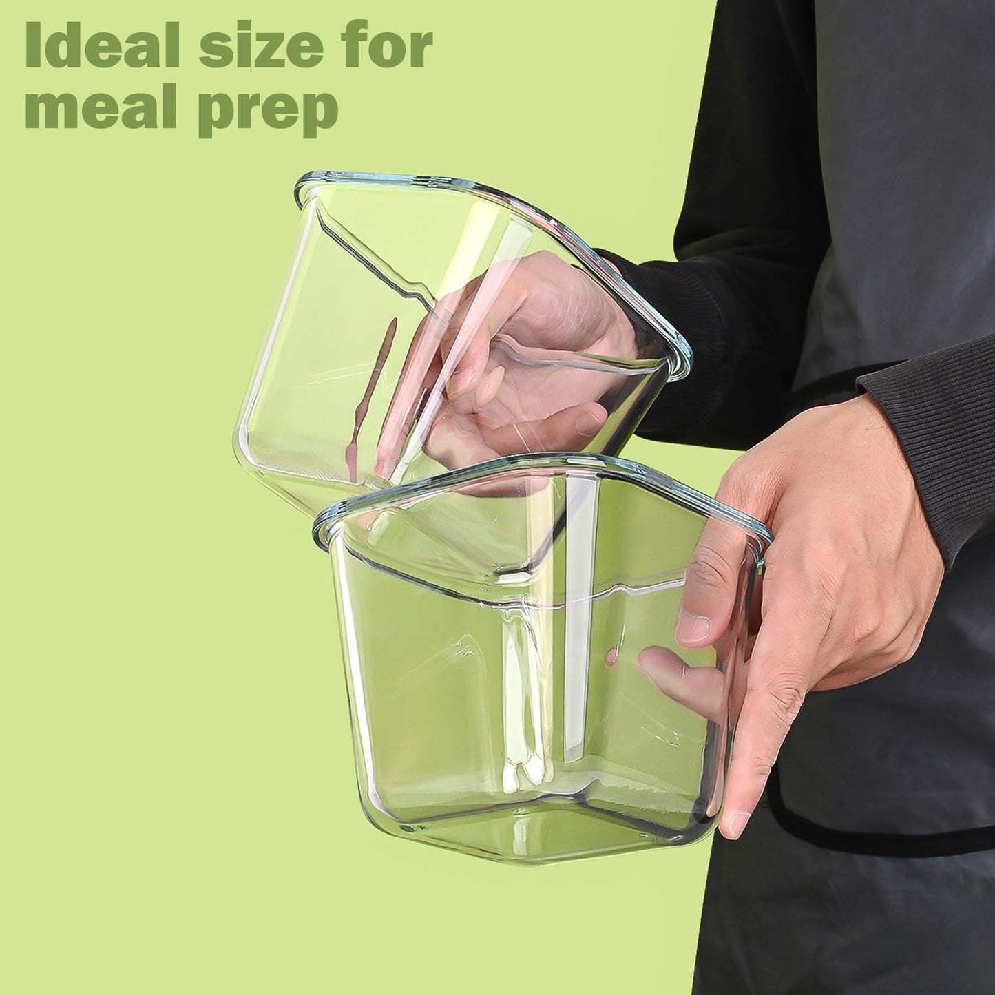 Susukkie Glass Soup Containers with Lids 32oz - Borosilicate Glass Storage Containers 4 Cup, Freezer to Microwave Safe, Airtight Leak Proof, Square Meal Prep Containers for Lunch Travel- 4 Pack