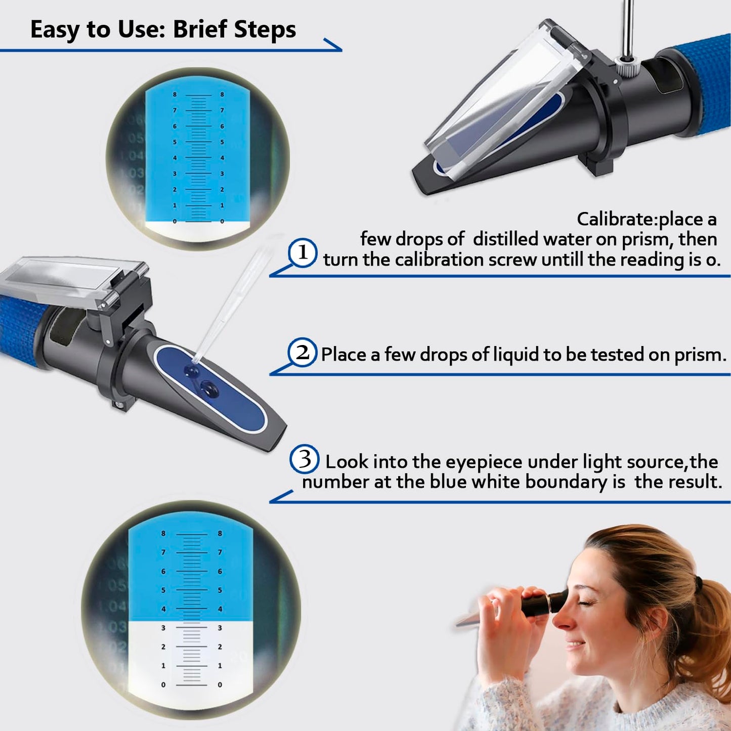 Aichose Brix Refractometer for Measuring Sugar Content in Brewing, Cooking and Food Indurstry.Dual Scale: Brix of 0-32% and Corresponding Specific Gravity