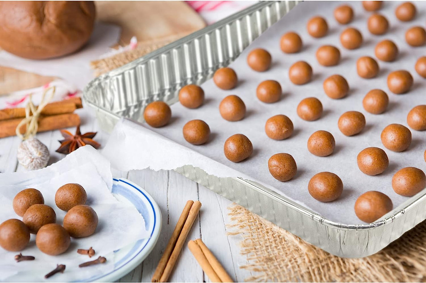 Aluminum Pans Quarter Size Cookie Sheet 15 Count Durable Nonstick Baking Sheets 12.87" x 8.87" - Sheet Pan, Baking Tray, Cookie Sheets, Foil pans, Foil trays, Sheet Baking Pans