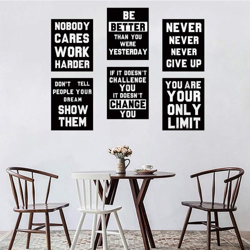 HOMANGA Inspirational Wall Art | Motivational Canvas Prints Set of 6 | 8x10 Inch Unframed Decor for College & Office