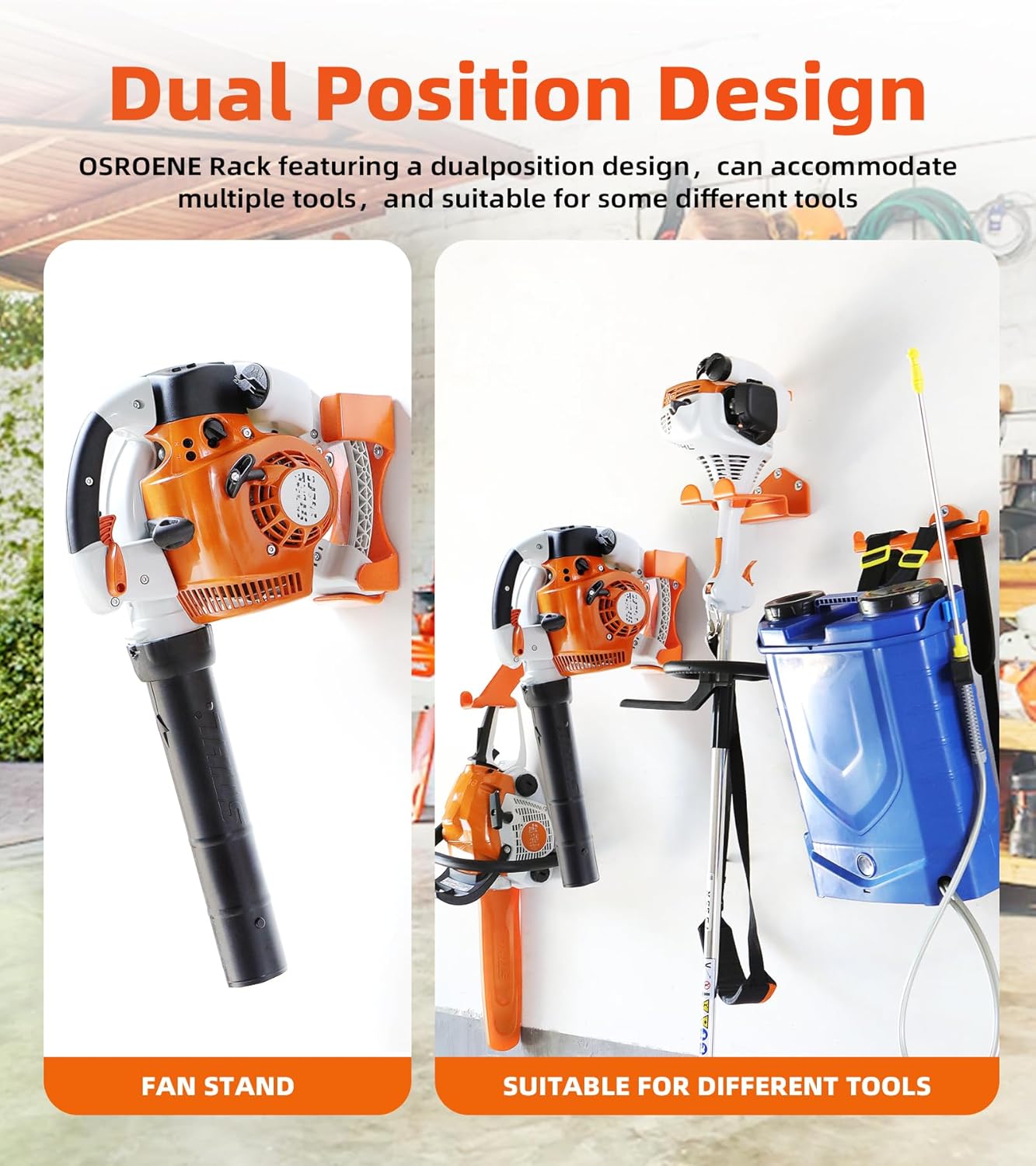 Skiennix Leaf Blower Holder - Durable Garage Wall Mount for Stihl BG-86 & SH86 | 1 Pack