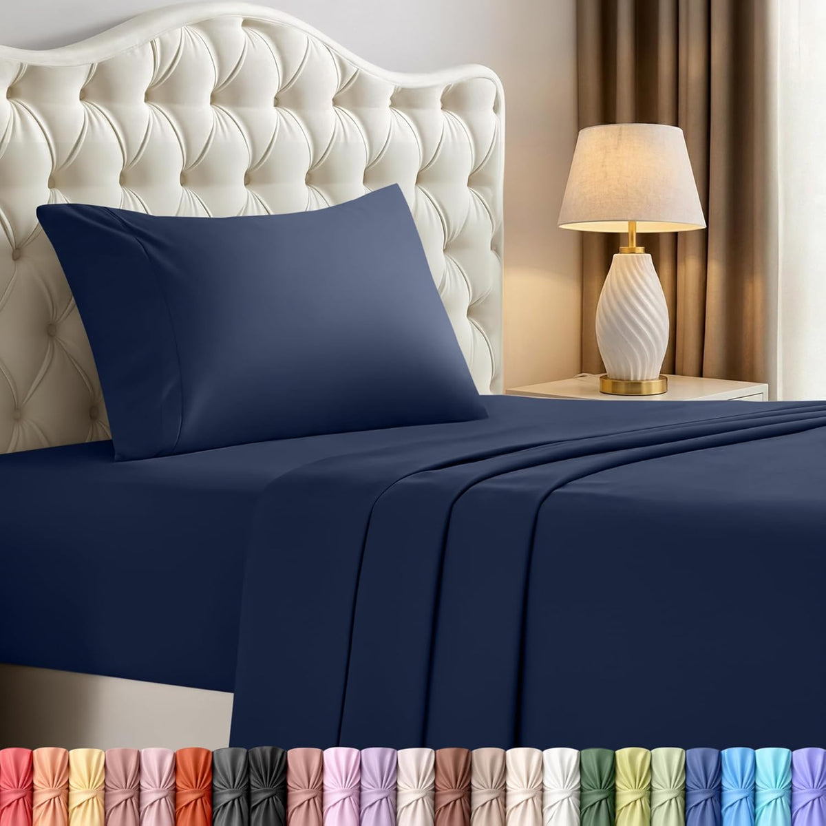 Utopia Bedding Twin XL Sheet Set - Soft Microfiber 3-Piece Bed Sheets | Oeko-Tex Certified, Navy Blue