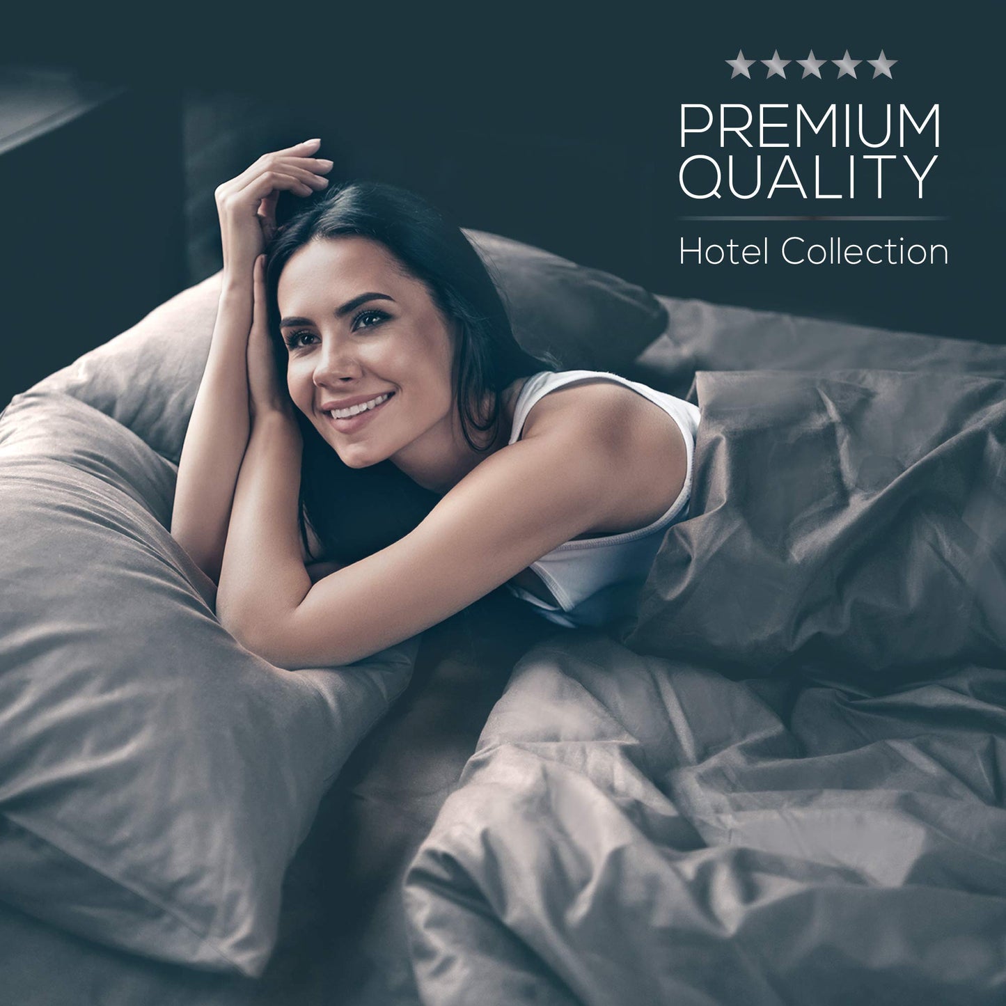 Mueller UltraTemp 6 PC Queen Sheet Set - Ultra-Soft Luxury Series, Cooling & Breathable Hotel Luxury Bed Sheets, Deep Pocket Wrinkle-Free Oeko-TEX, Light Gray