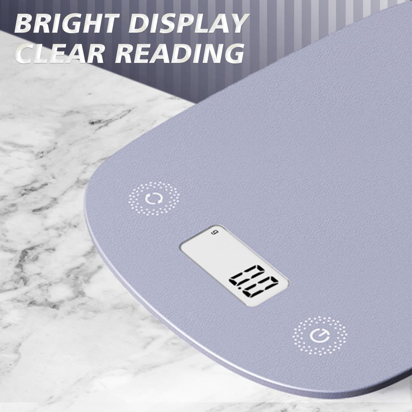 ACCT Digital Food Scale 11lb/0.1oz, Digital Kitchen Scale Weight in Grams & Oz, Cook Scale for Baking and Meal Prep, 6 Units with Tare Function, LCD Display (Purple)