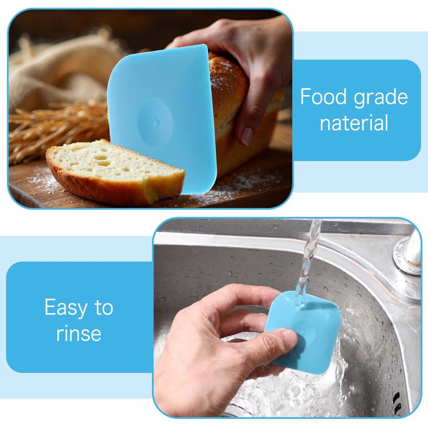 Ptwola 8 Pcs Pan Dish Scraper Tool Pot Food Scraper Non-Scratch Scrapers Nylon Non-Slip High Heat Resistant Cast Iron Cleaning Scrapers for Multifunctional Kitchen Grease Burnt Food