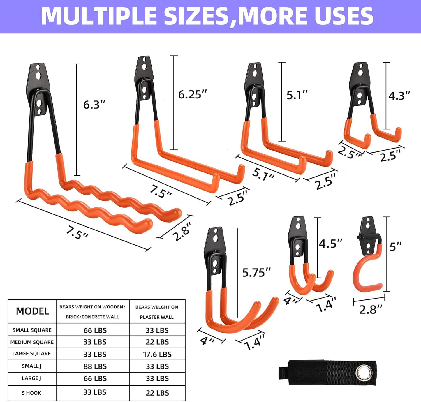 **Skiennix Heavy-Duty Garage Hooks - 24 Pack Steel Wall Mount Hangers for Bikes, Tools & Ladders**