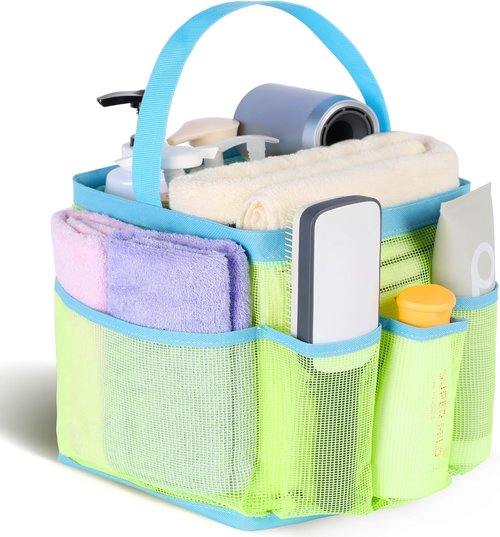 EUDELE Mesh Shower Caddy - Portable 8-Pocket Design for Quick Drying | Ideal for Beach, Gym & Travel